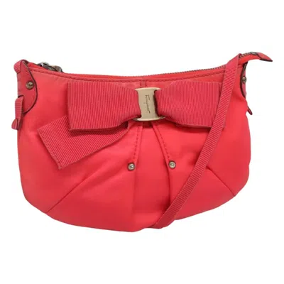 Pre-owned Ferragamo Vintage Vara Crossbody Bag Nylon Nylon Shoulder Bag Bag () In Pink