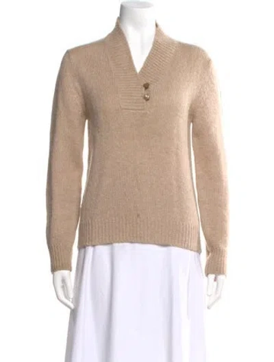 Pre-owned Ferragamo Vintage V-neck Sweater In Neutral