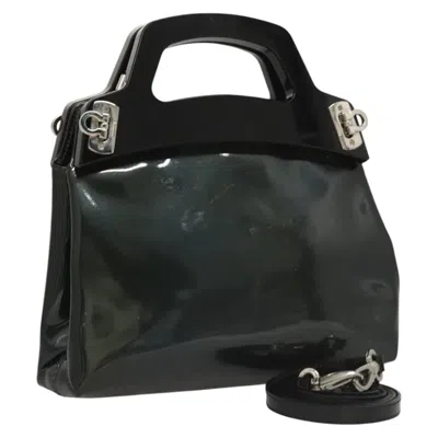 Pre-owned Ferragamo Vintage Wanda Tote Patent Leather Patent_leather Bag () In Black