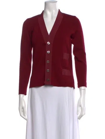 Pre-owned Ferragamo Vintage Wool Sweater In Burgundy