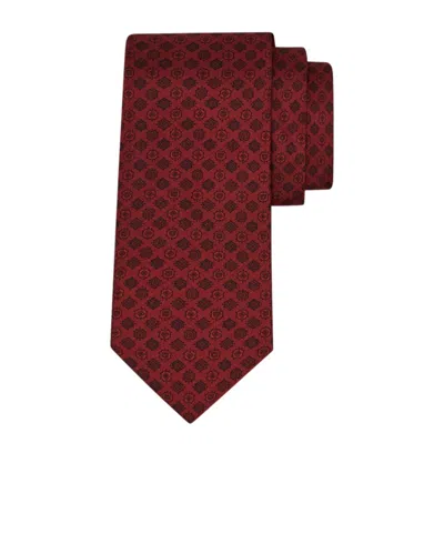 Ferragamo Vintage-print Silk Tie In Transparent