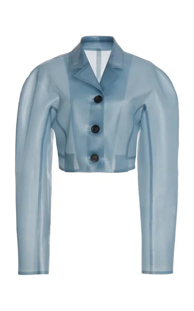 Ferragamo Vinyl Jacket In Blue