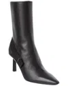 Ferragamo Virgilia Leather Kitten Heel Boot In Black