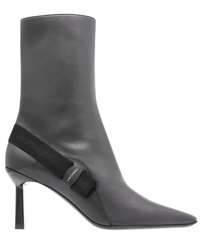FERRAGAMO VIRGILIA LEATHER BOOTS