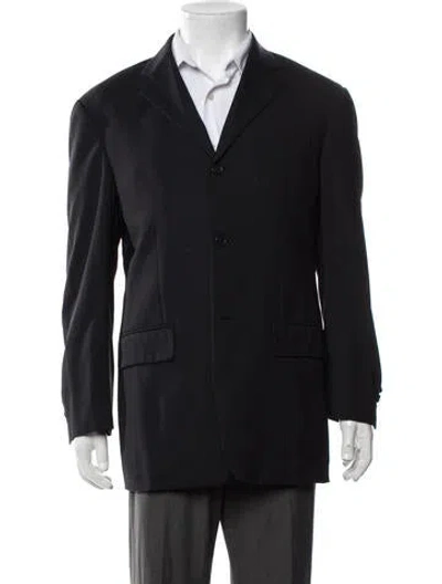 Pre-owned Ferragamo Virgin Wool Blazer In Black