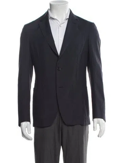 Pre-owned Ferragamo Virgin Wool Blazer In Blue