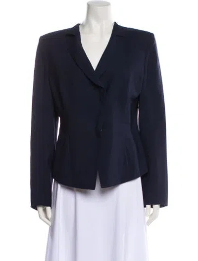 Pre-owned Ferragamo Virgin Wool Blazer In Blue