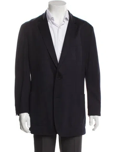 Pre-owned Ferragamo Virgin Wool Blazer In Blue