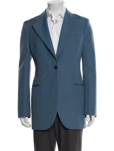 Pre-owned Ferragamo Virgin Wool Blazer In Blue