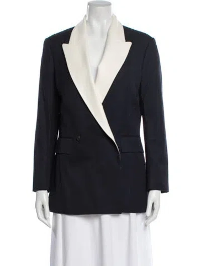 Pre-owned Ferragamo Virgin Wool Blazer In Blue