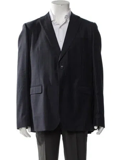 Pre-owned Ferragamo Virgin Wool Blazer In Blue
