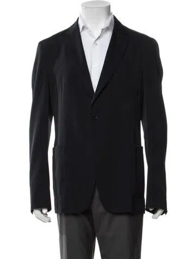 Pre-owned Ferragamo Virgin Wool Blazer In Blue