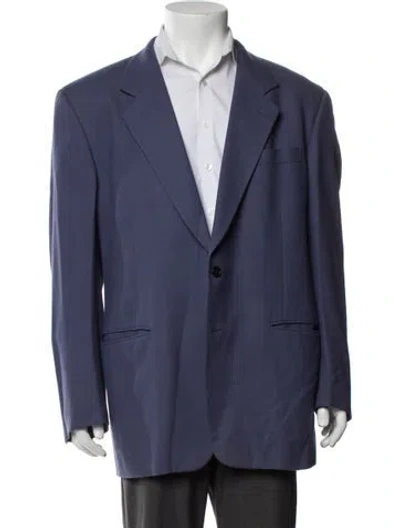 Pre-owned Ferragamo Virgin Wool Blazer In Blue
