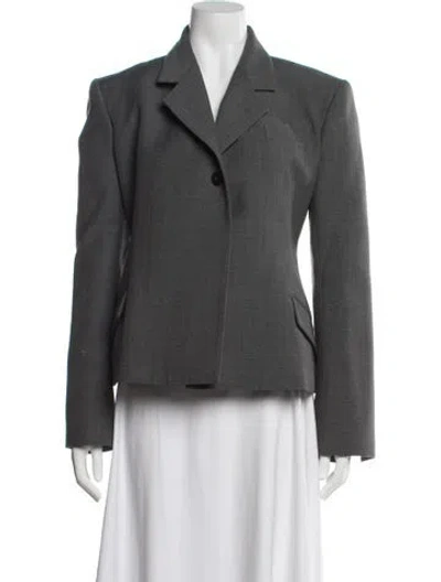 Pre-owned Ferragamo Virgin Wool Blazer In Grey