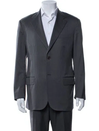 Pre-owned Ferragamo Virgin Wool Blazer In Grey