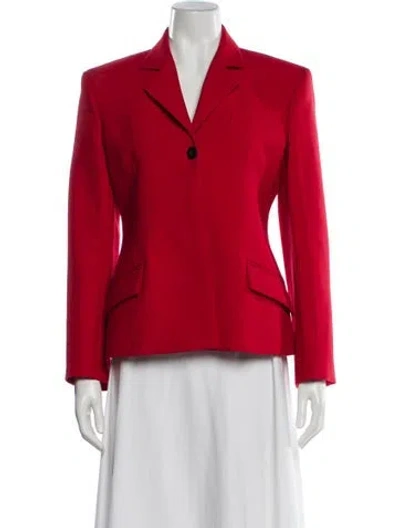 Pre-owned Ferragamo Virgin Wool Blazer In Red