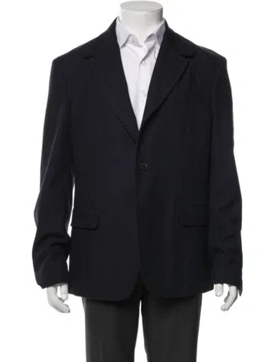Pre-owned Ferragamo Virgin Wool Blazer W/ Tags In Blue