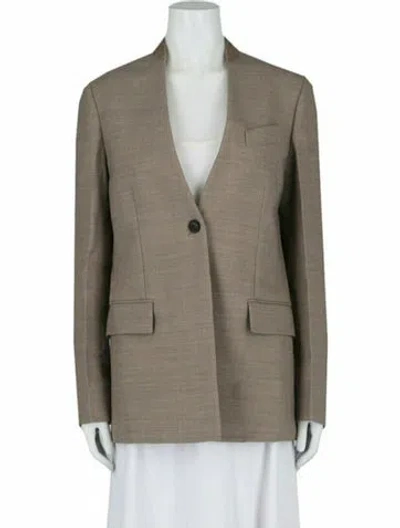 Pre-owned Ferragamo Virgin Wool Blazer W/ Tags In Brown