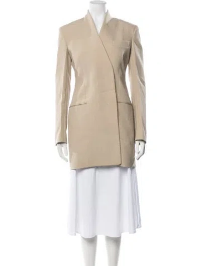Pre-owned Ferragamo Virgin Wool Blazer W/ Tags In Neutrals