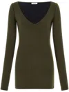 Ferragamo Virgin Wool-blend Knitted Dress In Green
