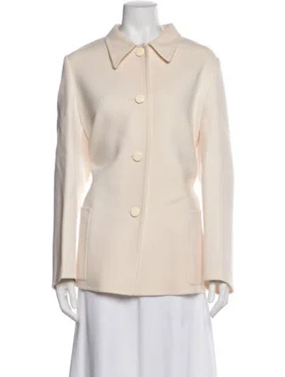 Pre-owned Ferragamo Virgin Wool Coat In Neutral