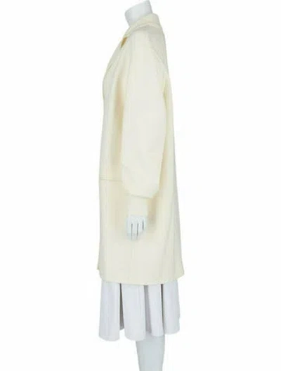 Pre-owned Ferragamo Virgin Wool Coat W/ Tags In White