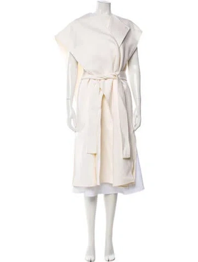 Pre-owned Ferragamo Virgin Wool Coat In White