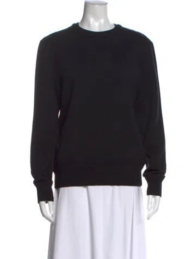 Pre-owned Ferragamo Virgin Wool Crew Neck Sweater In Black