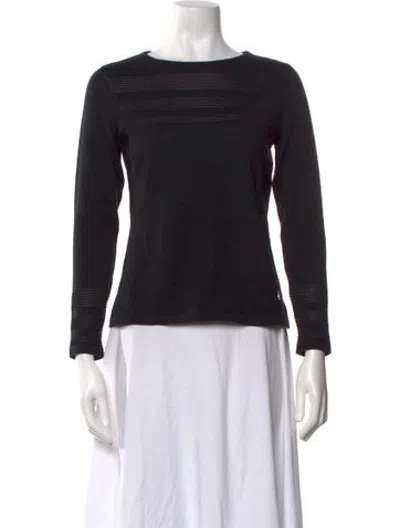 Pre-owned Ferragamo Virgin Wool Crew Neck Sweater In Black