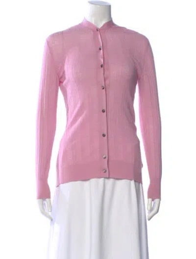 Pre-owned Ferragamo Virgin Wool Crew Neck Sweater In Pink