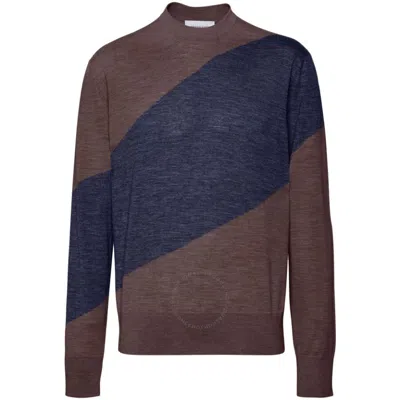 Ferragamo Virgin-wool Fine-knit Crew Neck Jumper In Brown