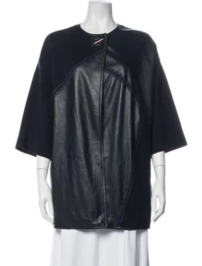 Pre-owned Ferragamo Virgin Wool Jacket In Blue