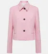 Ferragamo Double-face Matte Wool Short Jacket In Pink
