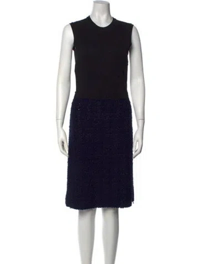 Pre-owned Ferragamo Virgin Wool Knee-length Dress In Black