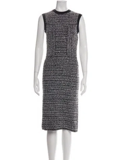 Pre-owned Ferragamo Virgin Wool Knee-length Dress In Black