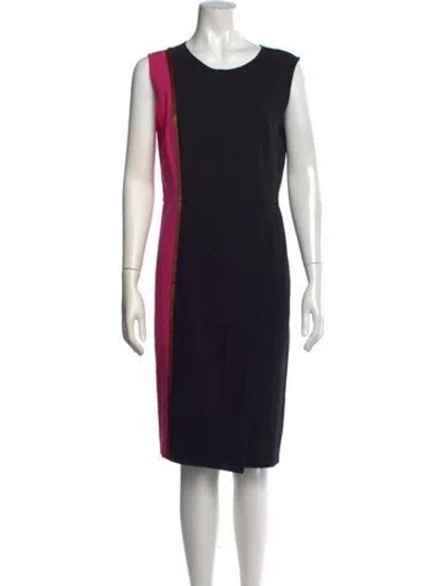 Pre-owned Ferragamo Virgin Wool Knee-length Dress In Blue