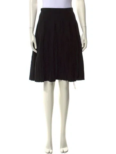 Pre-owned Ferragamo Virgin Wool Knee-length Skirt In Black