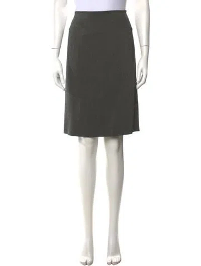 Pre-owned Ferragamo Virgin Wool Knee-length Skirt In Black