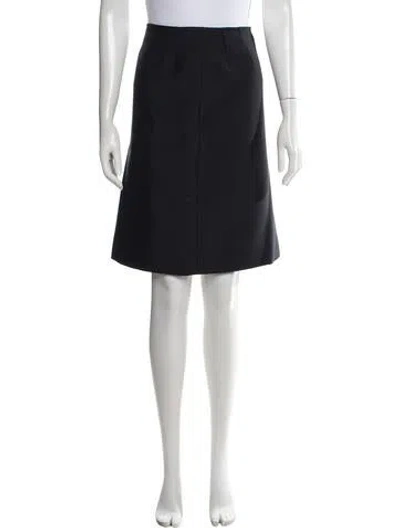 Pre-owned Ferragamo Virgin Wool Knee-length Skirt In Blue