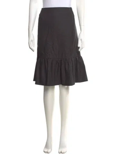Pre-owned Ferragamo Virgin Wool Knee-length Skirt In Gray