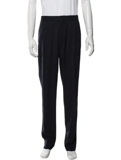 Pre-owned Ferragamo Virgin Wool Lounge Bottoms In Blue