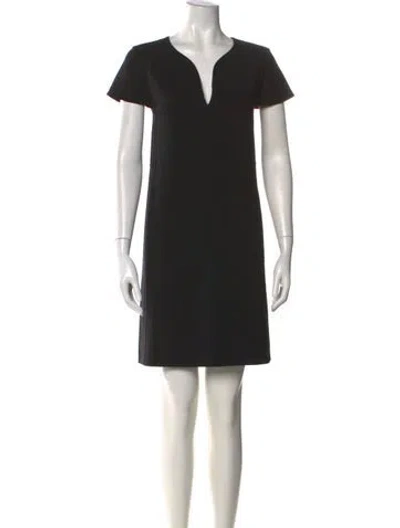 Pre-owned Ferragamo Virgin Wool Mini Dress In Black
