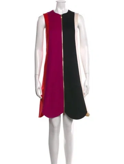 Pre-owned Ferragamo Virgin Wool Mini Dress In Red