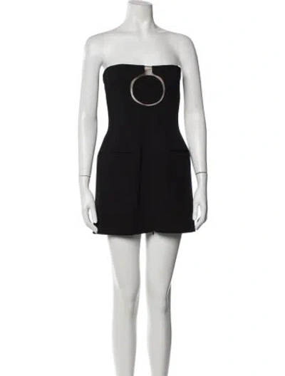 Pre-owned Ferragamo Virgin Wool Mini Dress W/ Tags In Black