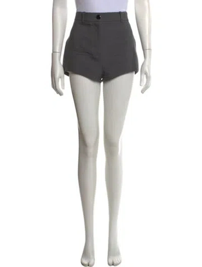 Pre-owned Ferragamo Virgin Wool Mini Shorts In Blue