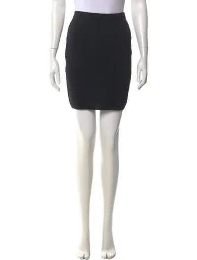 Pre-owned Ferragamo Virgin Wool Mini Skirt In Black