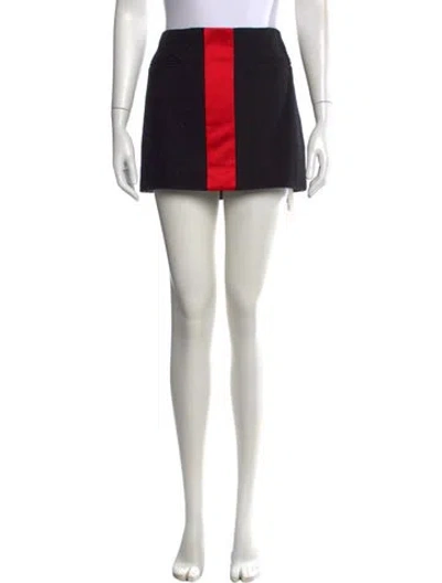 Pre-owned Ferragamo Virgin Wool Mini Skirt In Black