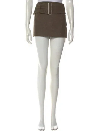 Pre-owned Ferragamo Virgin Wool Mini Skirt In Green