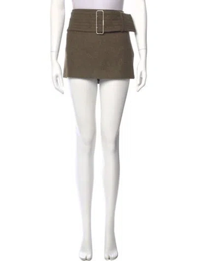 Pre-owned Ferragamo Virgin Wool Mini Skirt In Neutral