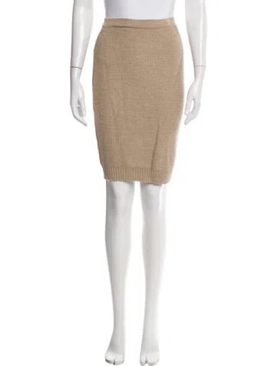 Pre-owned Ferragamo Virgin Wool Mini Skirt In Neutral
